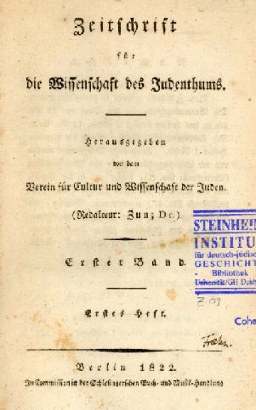 Wissenschaft des Judentums Founded 